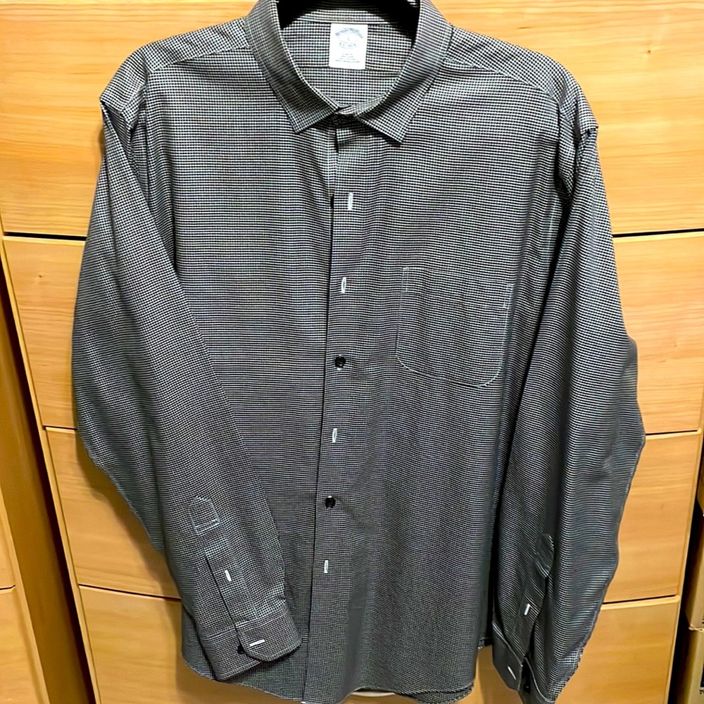 Brooks Brothers Gingham Button Down Dress Shirt Large
